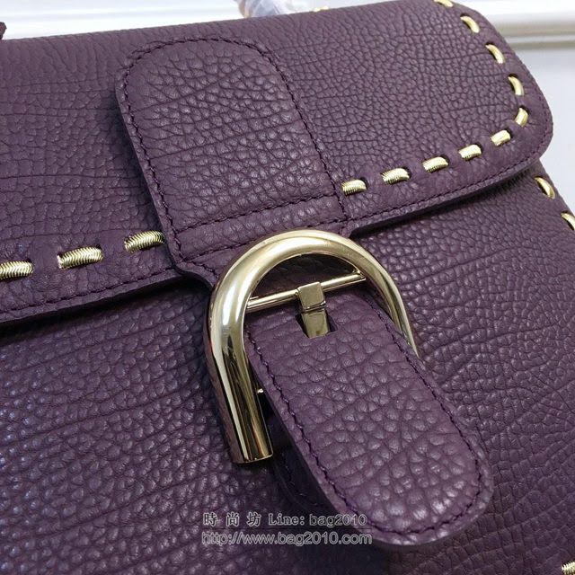 DELVAUX女包 Delvaux brilliantMM不銹鋼蛇鏈外縫 原版皮 德爾沃女手提包 DF0028蛇鏈紫 大號 Delvaux女單肩斜挎包  fcs1120